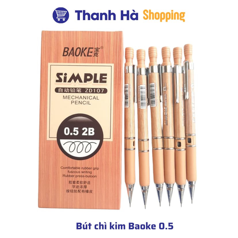 Ảnh Bút chì kim Baoke ZD107 0.5mm - ZD105 0.7mm, bút viết chì kim bấm cơ khí 2B 3