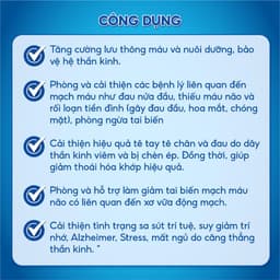 Thumbnail Viên Uống Giảm Tê Bì Chân Tay Vindermen Plus Vinh Gia Giúp Tăng Lưu Thông Máu, Đau Vai Gáy(30v/ Hộp) 4