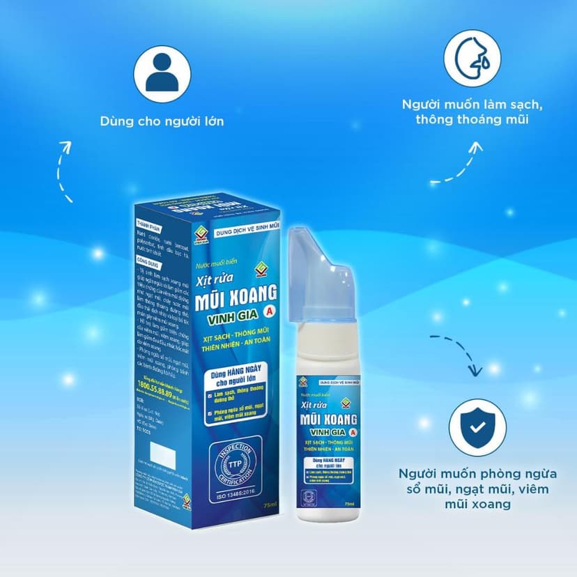 Ảnh Xịt Rửa Mũi Xoang Vinh Gia A Chứa Tinh Dầu Bạc Hà Giúp Thở Thông Thoáng, Bảo Vệ Hô Hấp Cho Người Lớn 4