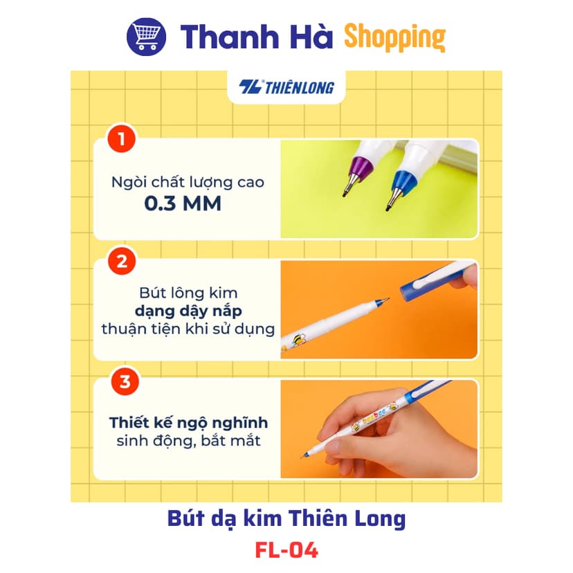 Ảnh Bút dạ kim Thiên Long Bebe FL-04 màu tím 4