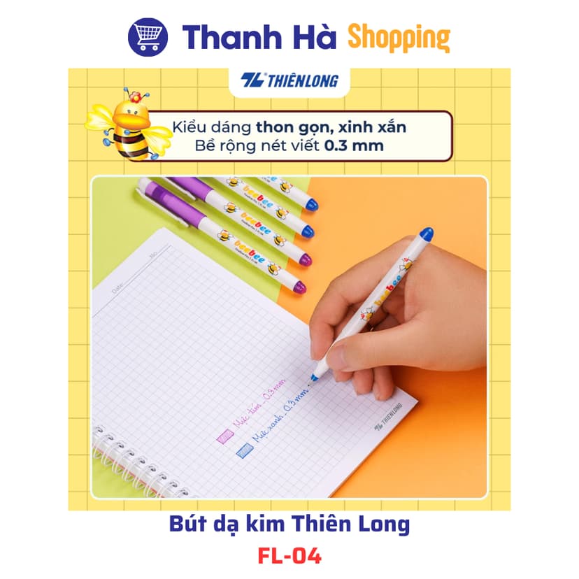 Ảnh Bút dạ kim Thiên Long Bebe FL-04 màu tím 3