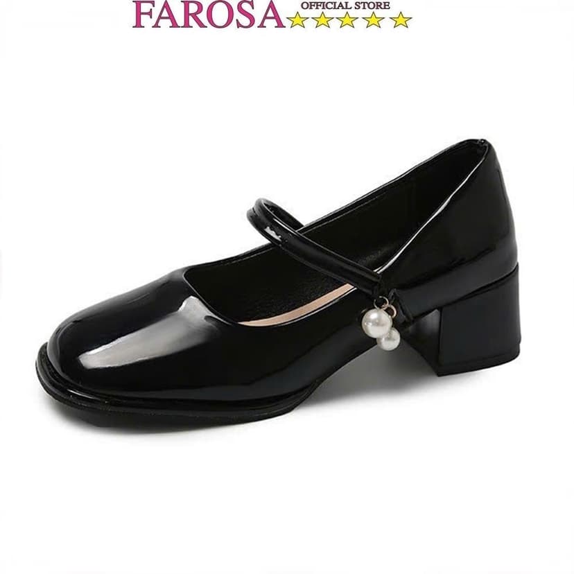Ảnh Giày Lolita Nữ Quai hạt ngọc Ngọc  FAROSA - V69 Giày marry janes nữ đế cao 5 phân 2 màu siêu hót 1