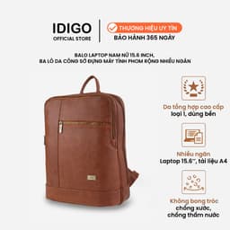 Thumbnail Balo laptop 15.6” unisex chi tiết khoá kéo cá tính IDIGO UBP2-519-00 1