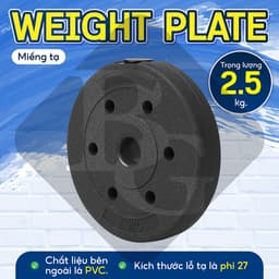 Thumbnail BG - Tạ miếng nhựa pvc 2,5kg đặc ruột tạ bánh nhựa tạ đĩa 1