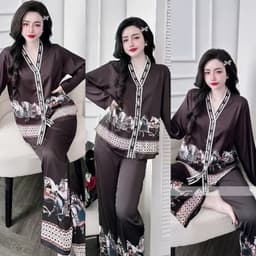 Thumbnail Bộ Đồ Ngủ Pijama Dài Tay Hisexy Set Pijama Dài tay Lụa Latin Cao Cấp P11 4