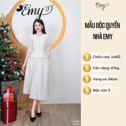 Thumbnail Váy Thiết Kế EMY Thời Trang Cao Cấp V2085 Vải Ren Thun Sang Chảnh Đi Tiệc 4