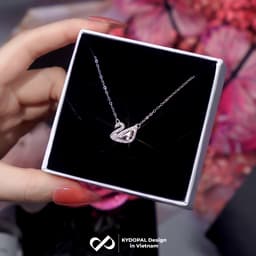 Thumbnail Dây chuyền bạc KYDOPAL mẫu thiên nga cá tính nạm đá viền trang sức bạc ý 925 cao cấp - PAL9B11C4 3