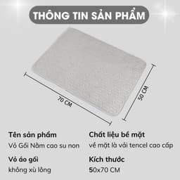 Thumbnail Vỏ Gối Nằm Cao Su Non Tencel Áo Gối Điều Hoà Siêu Mát Lạnh Mùa Hè Bao Gối Bền Đẹp Mền Mịn Êm Chất Liệu cao cấp 50x70cm 1