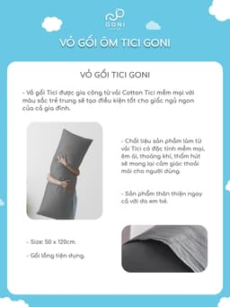 Thumbnail Vỏ gối ôm tici GONI Quốc Tế hình chữ nhật đủ màu kích thước 50 x 120cm 3