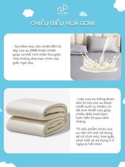 Thumbnail Chiếu điều hoà Goni vải lụa lõi cao su làm mát tự nhiên kèm vỏ gối 1m x 2m, 1m2 x 2m, 1m4 x 2m, 1m6, 1m8 x 2m, 2m2 x 2m 4