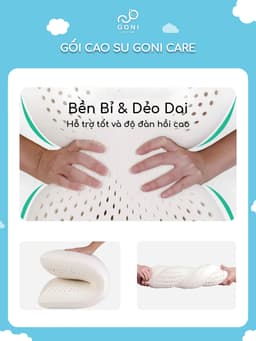 Thumbnail Gối Cao Su Goni Care 40x60cm Đàn Hồi Cao, Kháng Khuẩn, Thoáng Khí, Chống Đau Vai Gáy 3