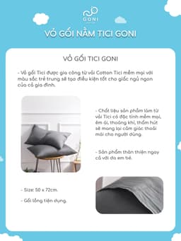 Thumbnail Vỏ Gối Nằm Goni , Áo Gối Nằm Đủ Màu, Kích thước 50 x 70cm 1