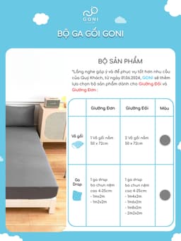 Thumbnail Bộ Ga Gối Cotton Tici GONI Drap Giường Đủ Màu Đủ Kích Thước Trải Nệm Không Kèm Ruột 1