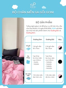 Thumbnail Bộ chăn mền ga gối GONI CHILL màu Black Pink Đen Hồng - Ga drap giường bo chun cao 4-25cm kích thước 1m,1m4,1m6,1m8, 2m2 3