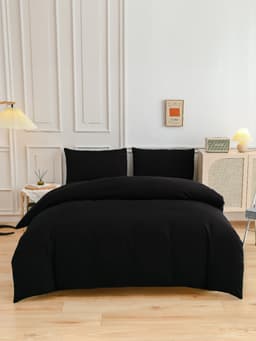 Thumbnail Bộ chăn mền ga gối GONI CHILL màu Đen Trơn - Ga drap giường bo chun cao 4-25cm kích thước 1m, 1m2 ,1m4, 1m6, 1m8, 2m2 1