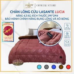 Thumbnail Chăn Lông Cừu Đại Hàn Mùa Đông Lucia 3 Lớp Chính Hãng Lasante 2m1x2m4 Nặng 4,3 Kg 1