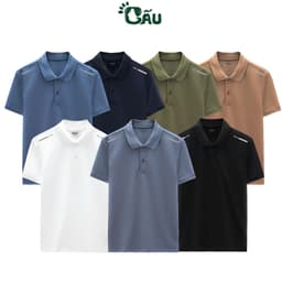 Thumbnail Áo thun nam POLO GẤU 194 Trơn Unisex vải cá sấu Poly co dãn 4 chiều dày dặn form gerular fit - PL PP13 2