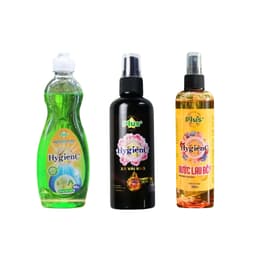 Thumbnail Combo 3: 1 Chai Xịt Vải Khô 100ml + 1 Chai Nước Rửa Chén 400ml + 1 Chai Xịt Lau Bếp 250ml HygienC Plus 2