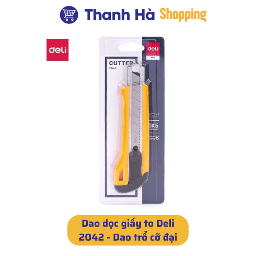 Ảnh Dao rọc giấy to Deli 2042 và Lưỡi dao rọc giấy to Deli 2011.png 1