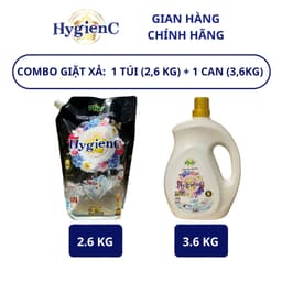 Thumbnail Combo 2: 1 Can Nước Giặt Xả 3,6kg + 1 Túi Nước Giặt Xả 2,6kg HygienC Plus Hương Nước Hoa Làm Sạch Vết Bẩn 1