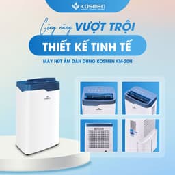 Thumbnail Máy Hút Ẩm Dân Dụng Kosmen KM-20N - Thích Hợp Không Gian 80m2 - Hàng Chính Hãng Bảo Hành 24 Tháng 4