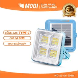 Thumbnail Đèn Tích Điện Năng Lượng Mặt Trời MODI SOLAR Đa Năng Xách Tay Siêu Sáng, Chống Nước 1