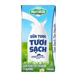 Thumbnail NutiMilk Sữa Tươi Tươi Sạch Ít Đường Hộp 110ml Thùng 24 Hộp (110ml x 24 hộp) 2