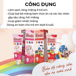 Thumbnail Kem đánh răng thảo dược Ích Nhi hương dâu tuýp 50g cho bé dưới 6 tuổi nuốt được, bảo vệ răng sữa, ngừa sâu răng cho bé 4