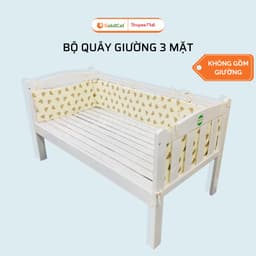 Thumbnail Quây Giường Cũi Ghép 3 Mặt GOLDCAT Bao Gồm Ruột Bông Và Vỏ Chất Vải Cotton Mềm Mát, Cắt May Theo Yêu Cầu 1