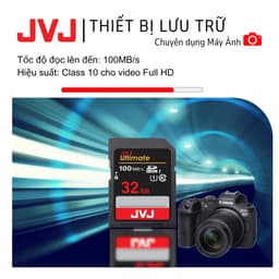 Thumbnail Thẻ Nhớ SD 32GB JVJ Ultimate Class 10 -Chuyên Dụng Cho Máy Ảnh, Máy Tính -Tốc Độ Lên Đến 100Mb/s -Bảo Hành 9 Năm 1 Đổi 1 1