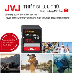 Thumbnail Thẻ Nhớ SD 32GB JVJ Ultimate Class 10 -Chuyên Dụng Cho Máy Ảnh, Máy Tính -Tốc Độ Lên Đến 100Mb/s -Bảo Hành 9 Năm 1 Đổi 1 3