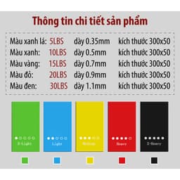 Thumbnail KOL - BG Bộ 5 Dây đàn hồi kháng lực đa năng cao cấp tập Gym/Yoga 2