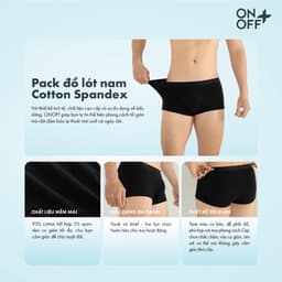 Thumbnail Pack tiện lợi 3 quần lót nam ONOFF dáng trunk (boxer) thoáng mát, kháng khuẩn, khử mùi 18UO24A317 3