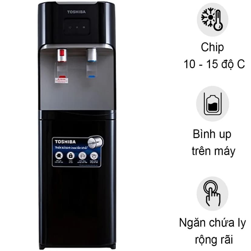 Ảnh Cây Nước Nóng Lạnh Bình Úp Toshiba RWF-W1664TV Thiết Kế Hiện Đại, 2 Màu Trắng Đen Ấn Tượng 3