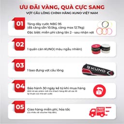 Thumbnail Kuno Vợt cầu lông A97 chính hãng,4U công thủ toàn diện tặng kèm cước vợt, bao đựng, quấn cán 3