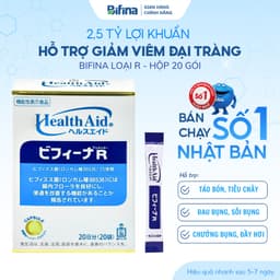 Thumbnail Men tiêu hóa Bifina Nhật Bản - Loại R - Hỗ trợ viêm đại tràng cấp và mãn, Hộp 20 gói và 60 gói 1
