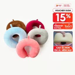 Thumbnail Gối cổ chữ U - GC03 SUNNY cao su non trơn đi du lịch, văn phòng 2