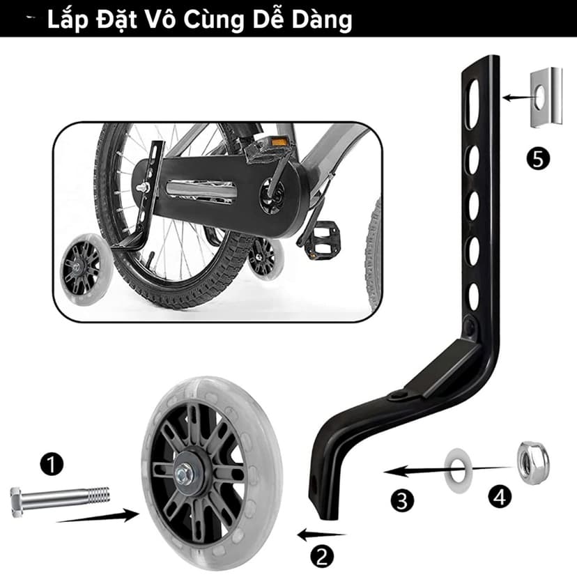 Ảnh Bánh Phụ Xe Đạp Trẻ Em Chính Hãng Amalife Phát Sáng Đủ Cỡ 12-14-16-18-20inch Chọn Màu Chắc Chắn 3