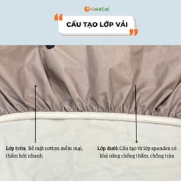 Thumbnail Ga Chống Thấm GOLDCAT Mặt Vải Cotton Thấm Hút, Ngăn Ngừa Đệm Ẩm Mốc, Hoạ Tiết Thú Rừng Đáng Yêu 1