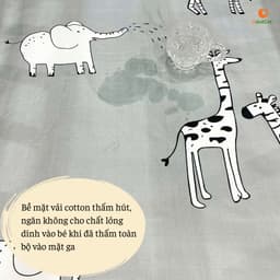 Thumbnail Ga Chống Thấm GOLDCAT Mặt Vải Cotton Thấm Hút, Ngăn Ngừa Đệm Ẩm Mốc, Hoạ Tiết Thú Rừng Đáng Yêu 2