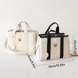 Thumbnail Túi Bỉm Sữa KidsWorld Đựng Đồ Cho Mẹ Bé Thêu Gấu Đa Năng Nhiều Ngăn Phong Cách Hàn Quốc Sức Chứa Lớn 3
