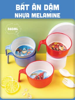 Thumbnail Bộ ăn dặm cho bé 1989KIDS chất liệu Nhựa Melamine chén bát ăn dặm,đũa tập ăn,cốc uống nước,thìa cho bé 1
