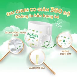 Thumbnail Combo 2 Bịch Tã/Bỉm BABIES ORGANIC ECO Siêu Mềm Mịn, Mỏng Thoáng, Lô Hội Ngừa Hăm Bí - Size NB/S/M/L/XL/2XL/3XL 4