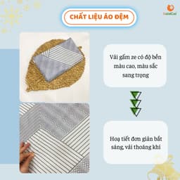 Thumbnail Đệm Bông Ép GOLDCAT Kèm Áo Ghi Thiết Kế Kéo Khoá, Đệm Dày Tiêu Chuẩn 5CM, Đa Dạng Kích Thước Cho Cũi 3