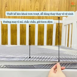 Thumbnail Đệm Bông Ép GOLDCAT Kèm Áo Ghi Thiết Kế Kéo Khoá, Đệm Dày Tiêu Chuẩn 5CM, Đa Dạng Kích Thước Cho Cũi 4