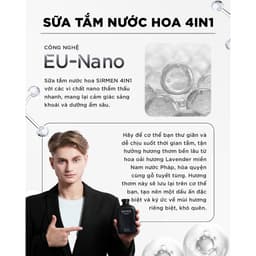 Thumbnail Sữa tắm gội nam 4 in 1 hương nước hoa châu Âu SIRMEN Europe Gentlemen cao cấp 350g công nghệ EU-Nano 3