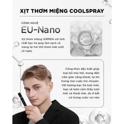 Thumbnail Xịt thơm miệng SIRMEN Europe Mint Cool Spray vị bạc hà thơm mát tự nhiên, công nghệ EU-Nano kéo dài 180 phút chai 10ml 3