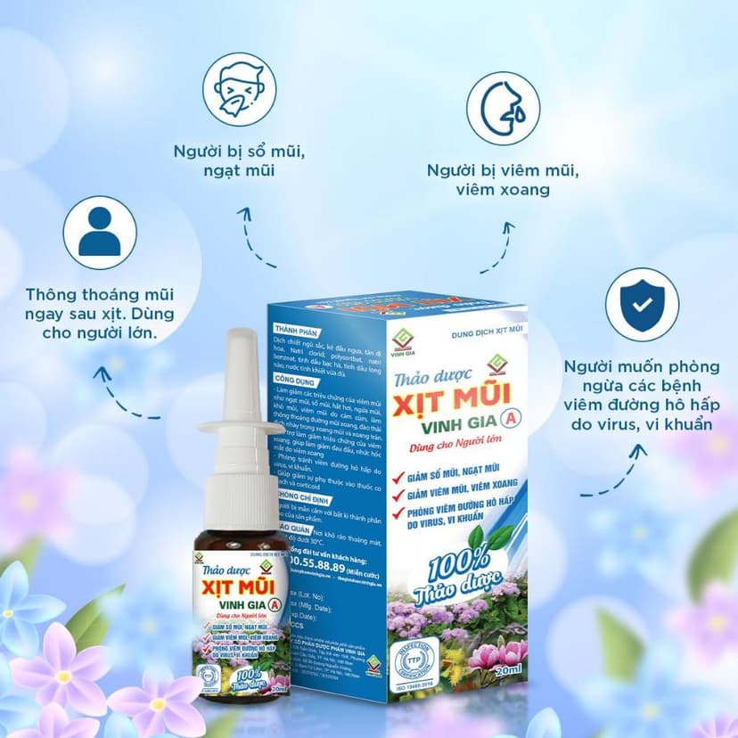 Ảnh Thảo Dược Xịt Mũi Vinh Gia A Với Tinh Dầu Bạc Hà Giảm Viêm Mũi Xoang, Sổ Mũi Cho Người Lớn - 20ml 4