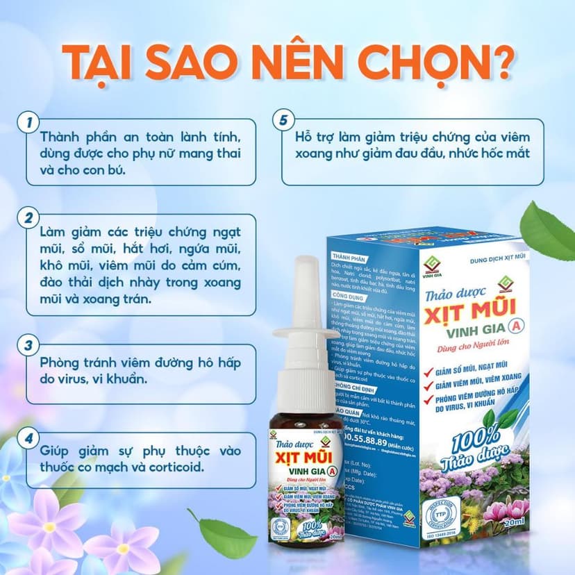 Ảnh Thảo Dược Xịt Mũi Vinh Gia A Với Tinh Dầu Bạc Hà Giảm Viêm Mũi Xoang, Sổ Mũi Cho Người Lớn - 20ml 3