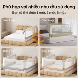 Thumbnail Thanh chắn giường cao cấp KidAndMom BR02, BR23, BR25 cao 105cm 24 nắc điều chỉnh thiết kế chống kẹt chống vấp ngã cho bé 2